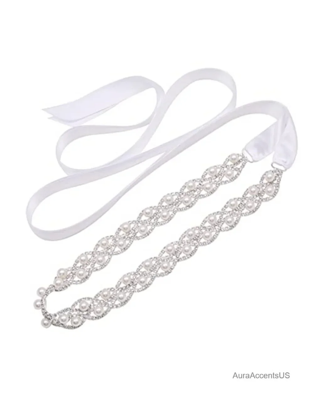 Crystal Pearl Wedding Belt Rhinestone Bridal Dress Belt Handmade Sash
